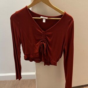 Isabel Maternity by Ingrid & Isabel Red Ruched Crop Top